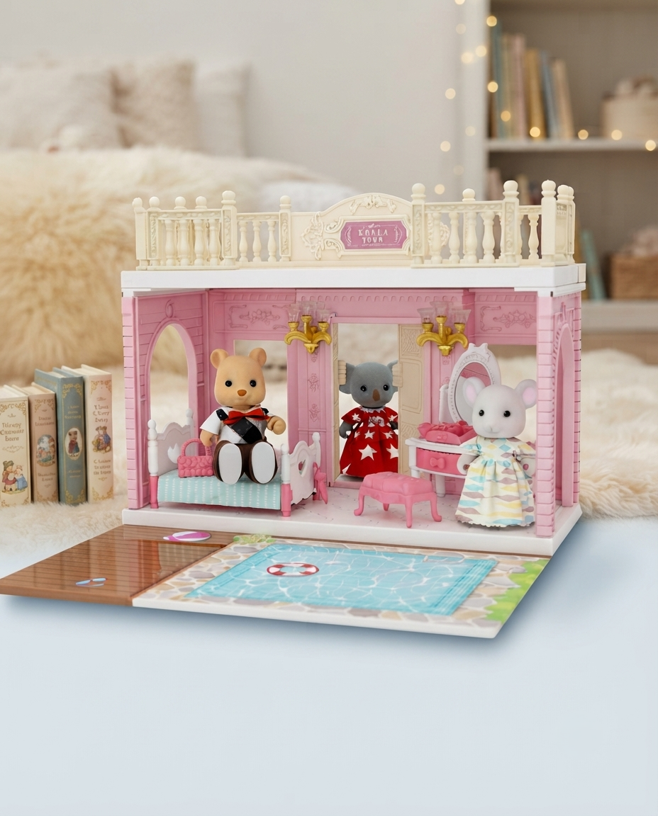 DIY koala diary (koala town) villa Bedroom model, with 45 PCS for 3+ years