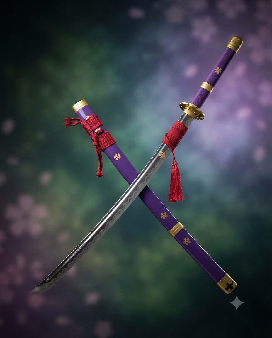Enma Style Purple Katana Sword with Sheath – Anime Cosplay Collectible