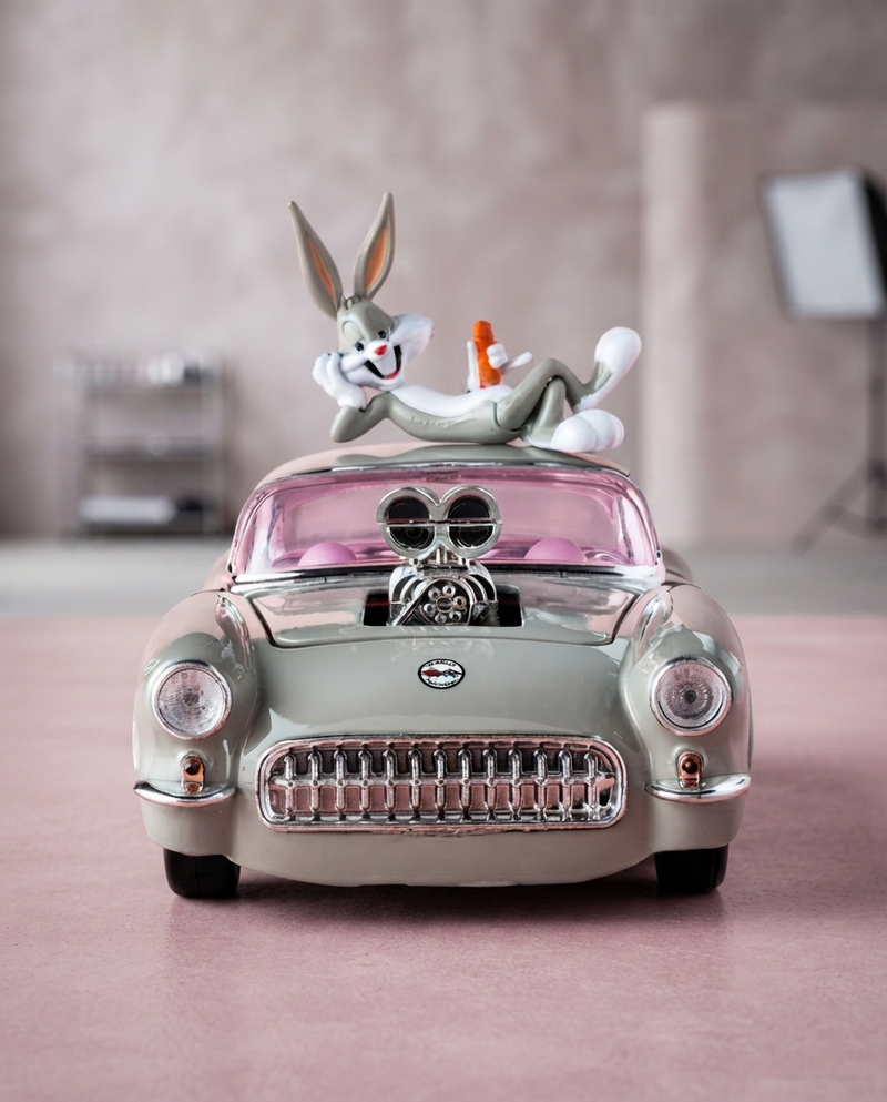 Looney Tunes Bugs Bunny with 1967 Chevrolet Corvette 1/24 Scale Die-Cast Car Model