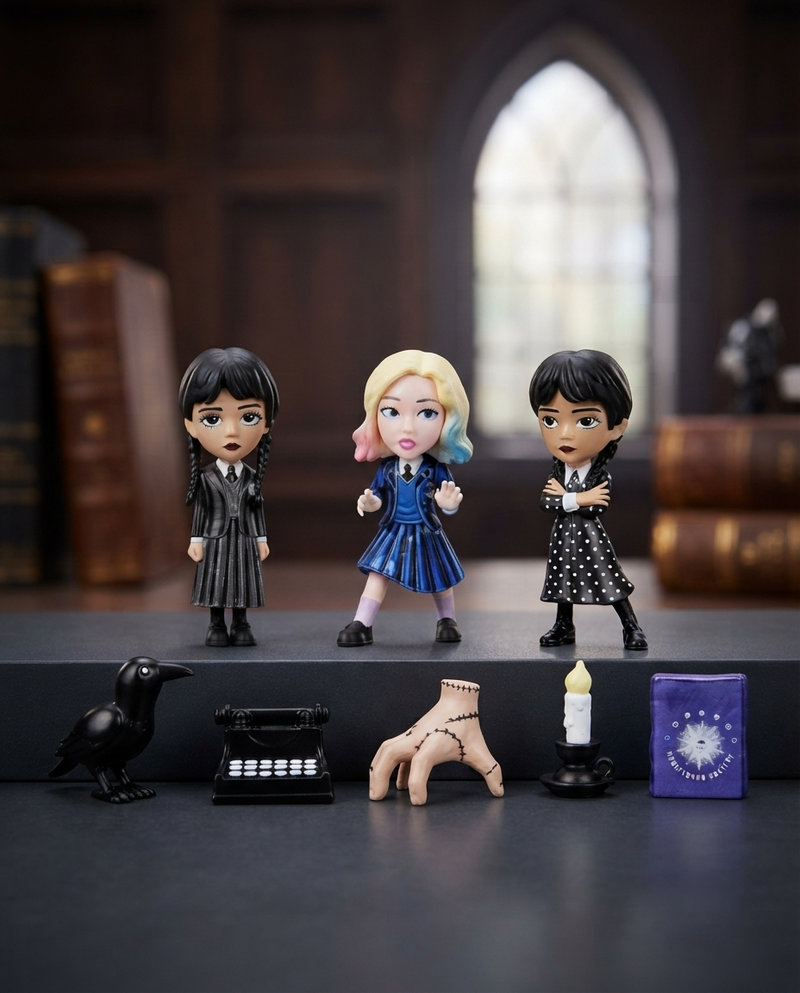 Jada WEDNESDAY 2.5 INCH COFFIN DELUXE BLIND BOX, Display,collect and play toys for Kids and Adults