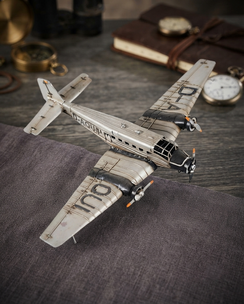 Vintage Metal Aircraft Model – Handcrafted Airplane Decor