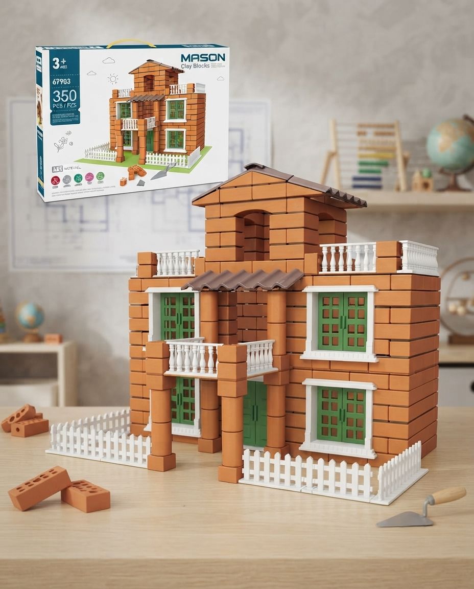 Duplex house building Block Set with 350 PCS for 3+ kids