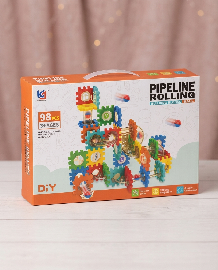 Building Blocks Rolling Ball Set with 98 PCS for 3+ Ages