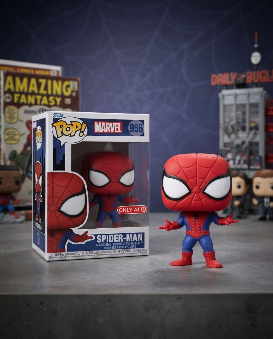 Funko Pop! Marvel: Animated Spiderman- Spiderman (Exc), Action Figure - 58871, Multi Color