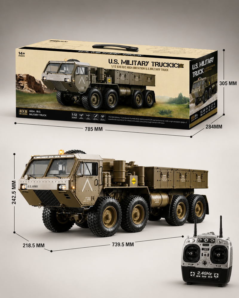 Military RC Truck – 1:12 8x8 Off-Road Model