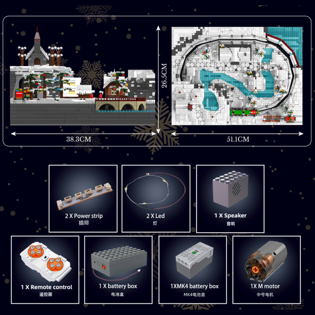 Mould King 12029 Christmas Train Wonderland Building Set