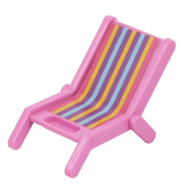 pink duplex beachside villa with doll