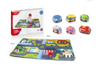 Huanger Game Carpet with Soft Cars