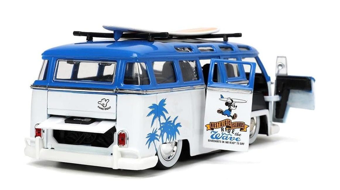 Disney Mickey Volkswagen VW T1 Bus With Mickey Mouse Figure 1/24 Scale Model