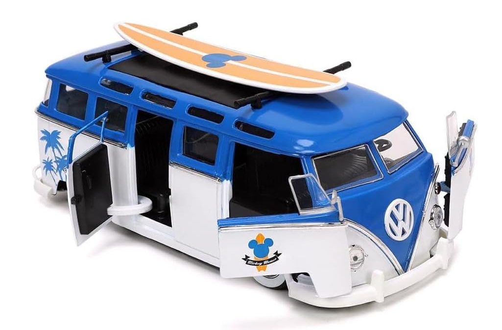 Disney Mickey Volkswagen VW T1 Bus With Mickey Mouse Figure 1/24 Scale Model