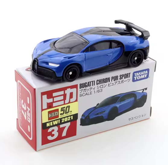 Takara Tomy Tomica 37 Bugatti Chiron Pur Sport - 1:63 Scale Die-Cast Model