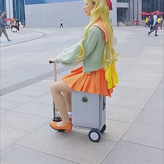 چمدان هوشمند سواری Airwheel SE3S – چمدان کابین برقی با حالت اسکوتر